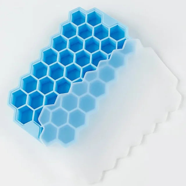 Plateaux à glaçons en nid d'abeille à 37 cavités, moule à glaçons en Silicone réutilisable sans BPA, machine à glaçons avec couvercles amovibles