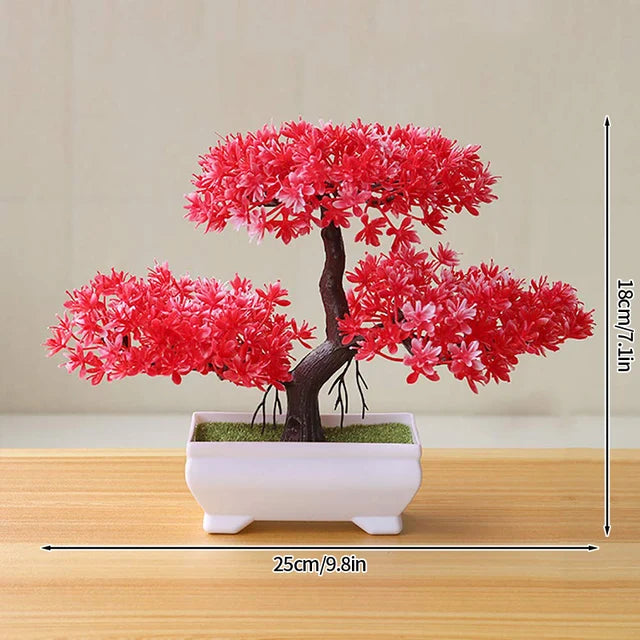 Plantas artificiales de plástico, bonsái, árbol pequeño, maceta de simulación, mesa, adornos en maceta, arreglo de flores para jardín, decoración de mesa para el hogar 