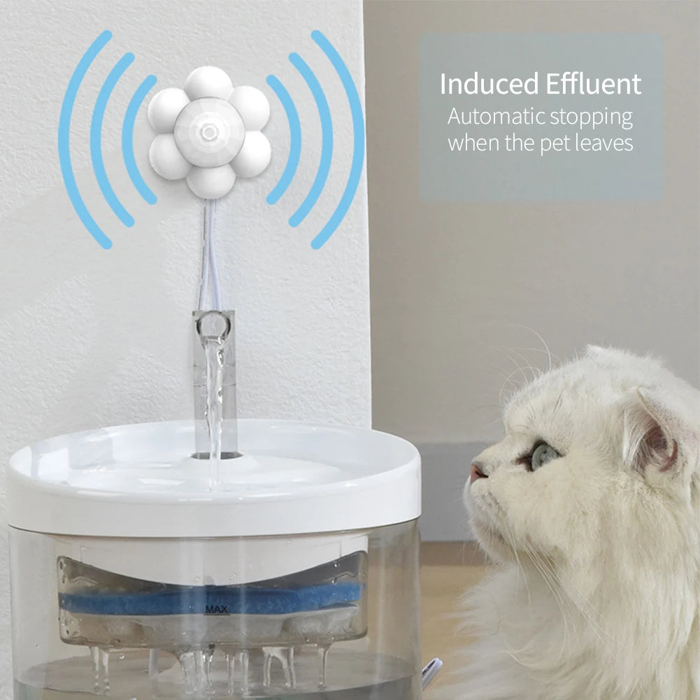 Distributeur automatique d'eau pour animaux de compagnie, capteur de mouvement, fontaine filtrante, détecteur universel à infrarouge alimenté par USB, accessoires pour chiens et chats