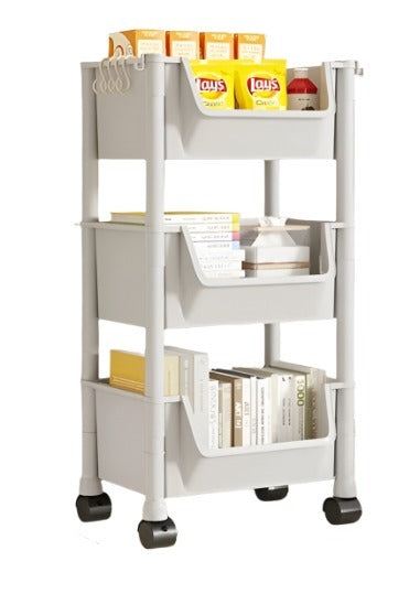 Trolley Bookshelf Portable Creative Kitchen Storage Rack Living Room Mobile Display Cabinet Corner Movable Bookshelf With Wheels