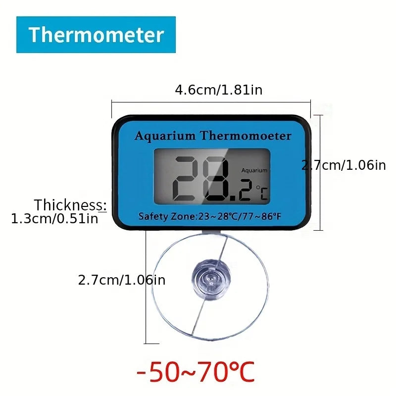 LCD Digital Aquarium Thermometer with Probe Suction Cup Fish Tank Water Electronic Thermometer Measurement