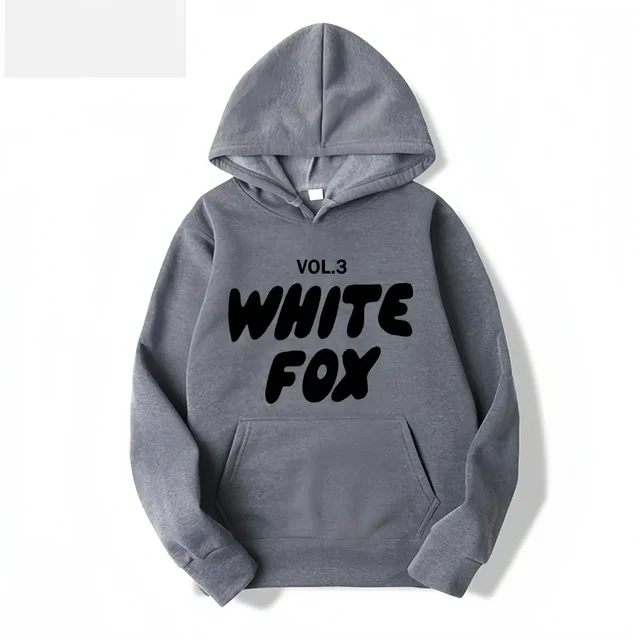 2024 new Autumn and Winter Sweater Men's Women's WHITE FOX Letter Printing Male Female Students Hooded Trendy