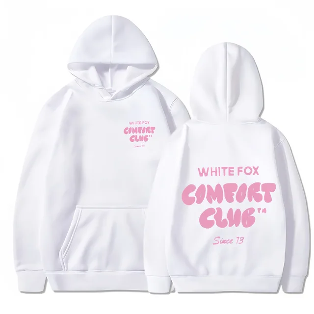 White Fox Comfort Club European American Trendy Fashion for Women Hoodie Casual 12 Color options