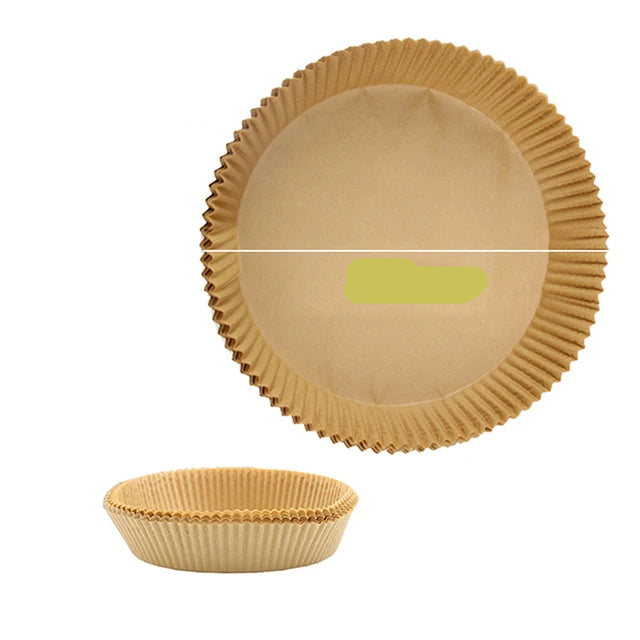 Accessoires de friteuse à Air jetables en papier, 50/100 pièces, revêtement carré rond résistant à l'huile, tapis antiadhésif pour la cuisson au four de cuisine