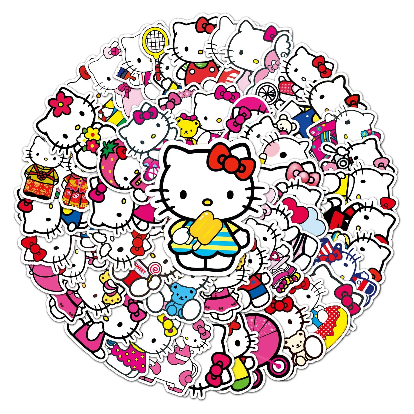 Kitty Sticker-Juego de 50 piezas-Variedad impermeable para todas las superficies 