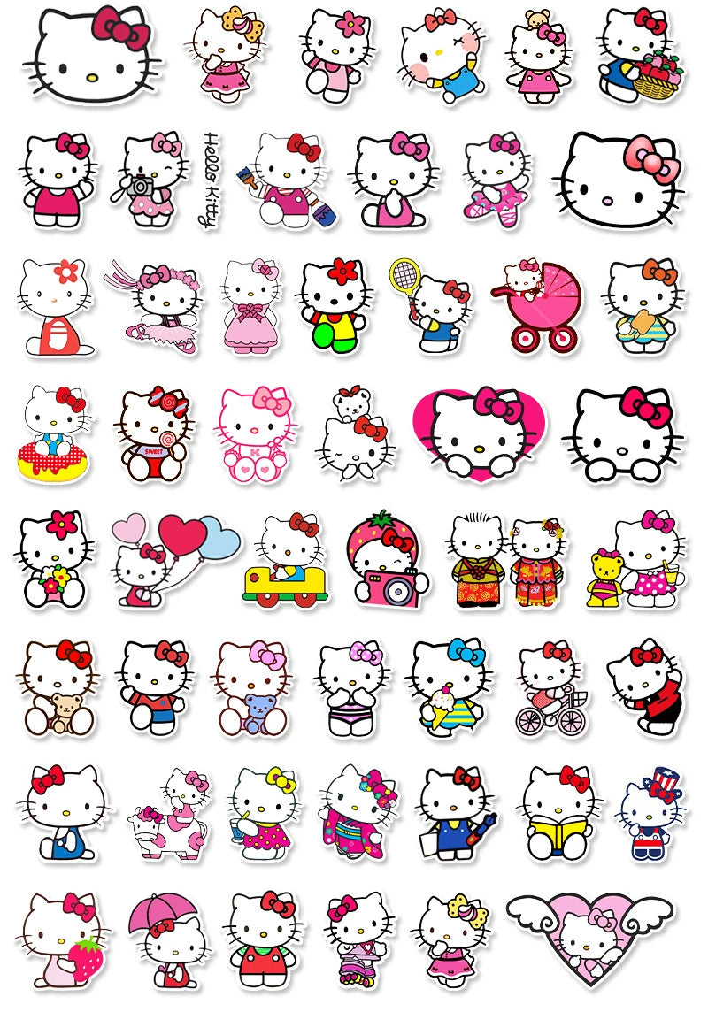 Kitty Sticker-Juego de 50 piezas-Variedad impermeable para todas las superficies 