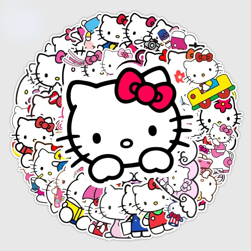 Kitty Sticker-50 pièces ensemble-Variété imperméable pour toutes les surfaces 