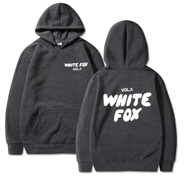 White Fox Men's and Women's hoodie Loose hoodie thick wool letter print 2024