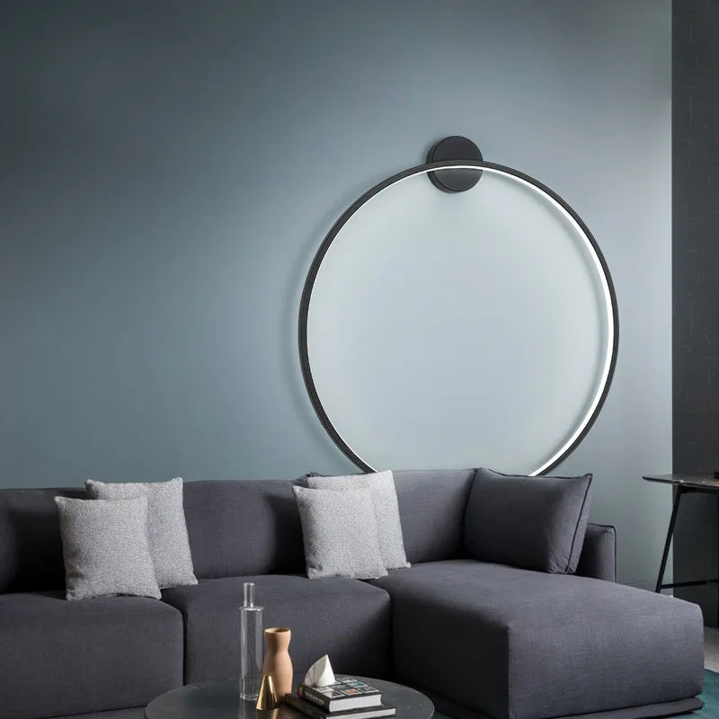 Nueva lámpara de pared circular dorada moderna de Led NEGRO, decoración de dormitorio, lámpara de pared Led, lámpara de pared de fondo de sala de estar, lámpara de pared