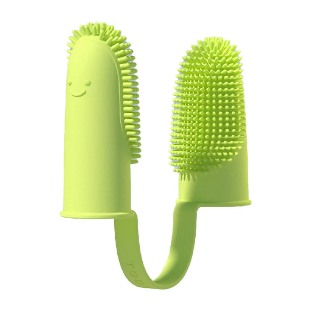 Brosse à dents à Double doigt Super douce pour chien, nettoyage des dents d'animaux, soins de la mauvaise haleine, brosse à dents TPR, outil de nettoyage, accessoires pour chien