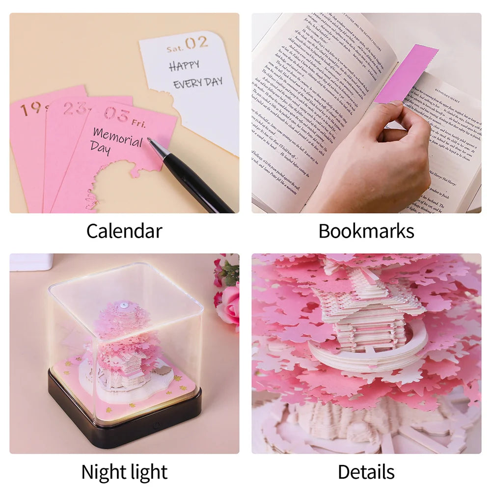 Novelty 3D Calendar Adornment Note Paper Birthday Gift Miniatures Jotter Offices Decor Home Decorative Object Memo Pad Figurines