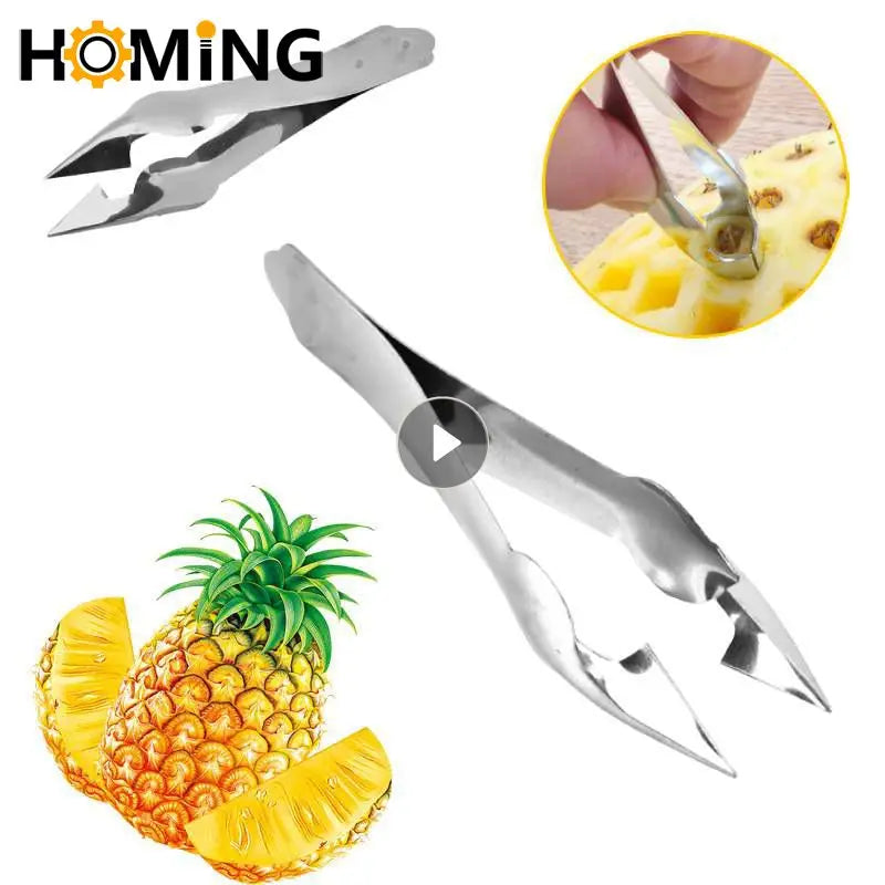 1Pc Stainless Steel Pineapple Clip Pineapple Seed Clip Strawberry Eye Melon Fruit Seed Cutter Knife Kitchen Gadgets Accessories