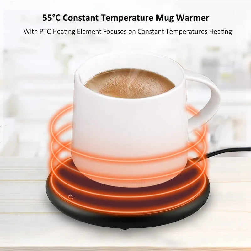 Chauffe-tasse à café chauffe-tasse USB coussin chauffant électrique lait thé eau sous-verres thermostatiques chauffe-tasse pour bureau à domicile DC 5V