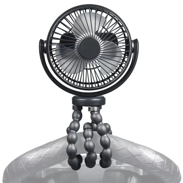 Ventilateur pliant de bureau USB 5200mAh, ventilateur portatif d'extérieur pour poussette de bébé, petit ventilateur multifonctionnel de poulpe silencieux d'été