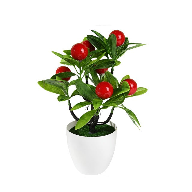 Plantas artificiales de plástico, bonsái, árbol pequeño, maceta de simulación, mesa, adornos en maceta, arreglo de flores para jardín, decoración de mesa para el hogar 