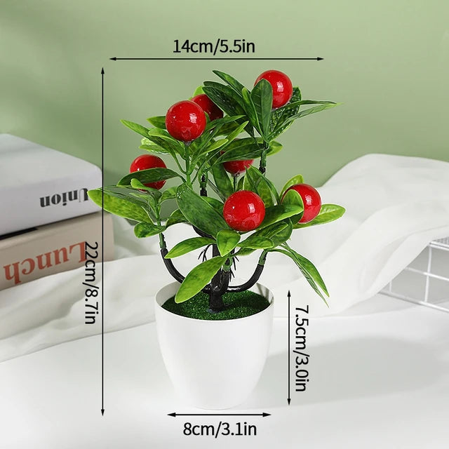 Plantas artificiales de plástico, bonsái, árbol pequeño, maceta de simulación, mesa, adornos en maceta, arreglo de flores para jardín, decoración de mesa para el hogar 