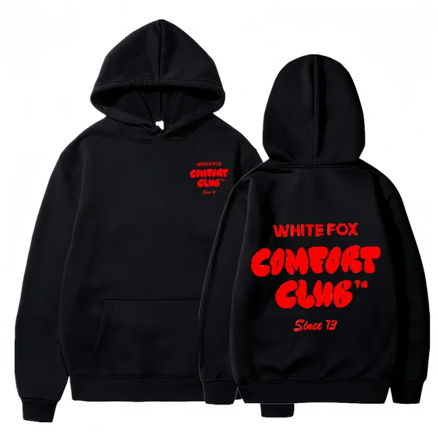 White Fox Comfort Club European American Trendy Fashion for Women Hoodie Casual 4-Color options