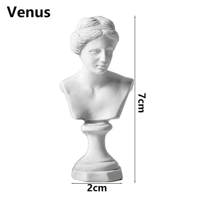 Busto de yeso en miniatura de estilo nórdico, estatua de mitología griega, escultura famosa, adorno de escritorio, decoración del hogar, dibujo práctico 