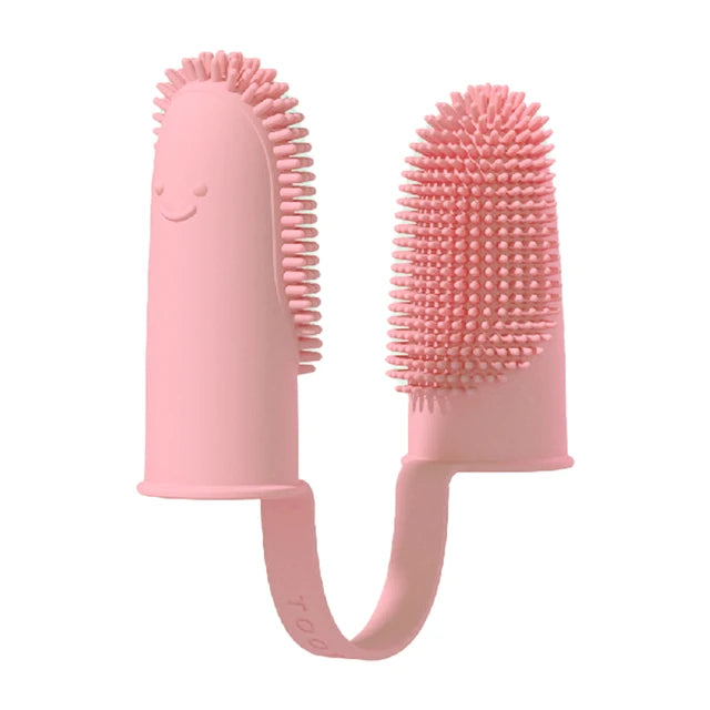 Brosse à dents à Double doigt Super douce pour chien, nettoyage des dents d'animaux, soins de la mauvaise haleine, brosse à dents TPR, outil de nettoyage, accessoires pour chien