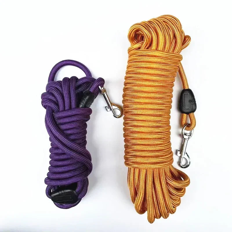 Laisse de chien d'entraînement de corde longue de 5M/10M/15M-ligne de suivi d'animal de compagnie de rappel en Nylon robuste-pour le Camping d'entraînement extérieur de petite taille