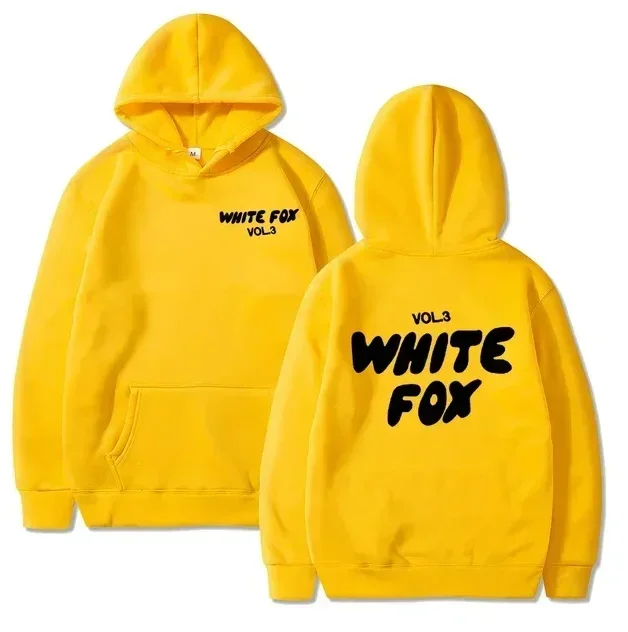 White Fox Men's and Women's hoodie Loose hoodie thick wool letter print 2024