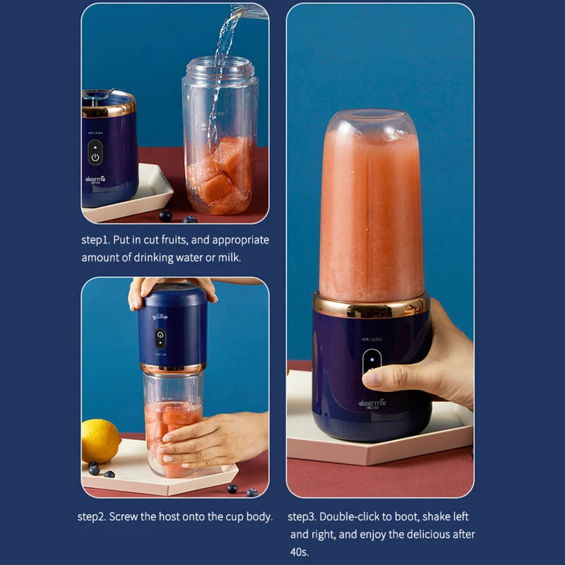 Mini presse-fruits électrique Portable de 400ml, avec chargeur USB, tasse de jus de fruits, citron, Orange, mélangeur de Smoothie, appareils de cuisine