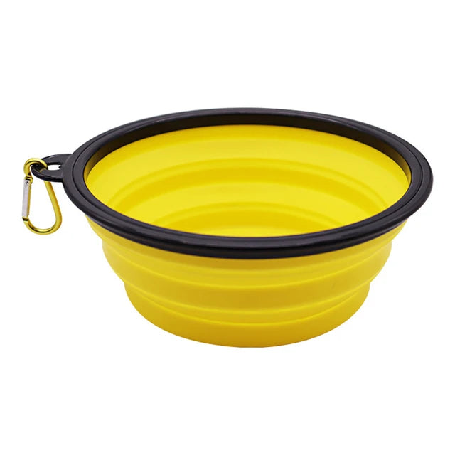 Outdoor Portable Pet Folding Bowl Silicone Dog Feeders with Hanging Hook Cat Dog Bowl Pet Items Dog Food Bowl Mascotas