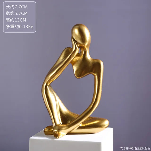 Sand Color The Thinker Abstract Statues Sculptures Yoga Figurine Nordic Living Room Home Decor Decoration Maison Desk Ornaments