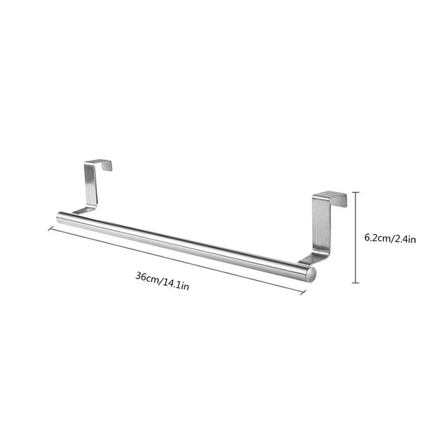 Porte-serviettes en acier inoxydable, 1 pièce, porte-serviettes de salle de bains, support d'armoire de cuisine, organisateur suspendu à la porte, étagère murale, barre à serviettes