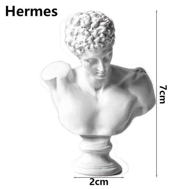 Nordic Style Miniature Plaster Bust Statue Greek Mythology Figurine Famous Sculpture Desktop Ornament Home Decor Drawing Practic