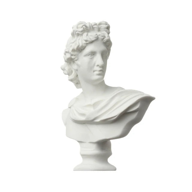 Busto de yeso en miniatura de estilo nórdico, estatua de mitología griega, escultura famosa, adorno de escritorio, decoración del hogar, dibujo práctico 