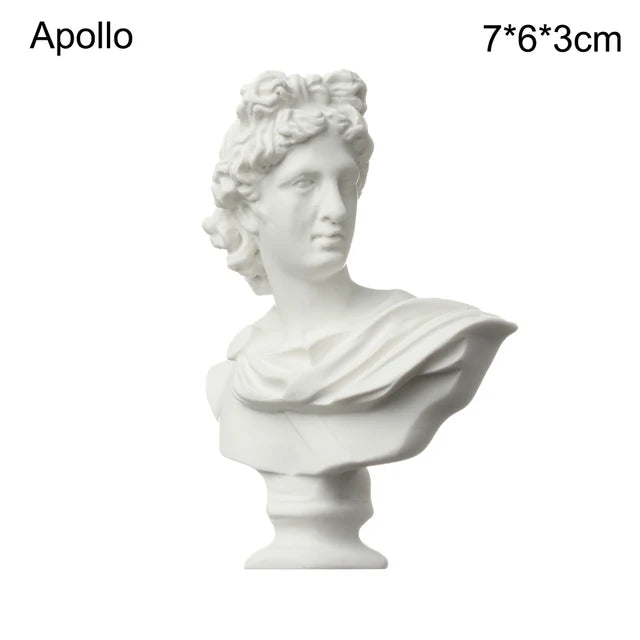 Nordic Style Miniature Plaster Bust Statue Greek Mythology Figurine Famous Sculpture Desktop Ornament Home Decor Drawing Practic