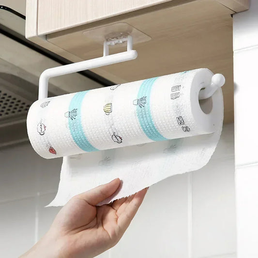 Soporte para pañuelos de cocina, estante de papel, soporte para toallas, rollo de papel para el hogar, estante colgante, organizador de gancho para puerta de armario de baño y cocina