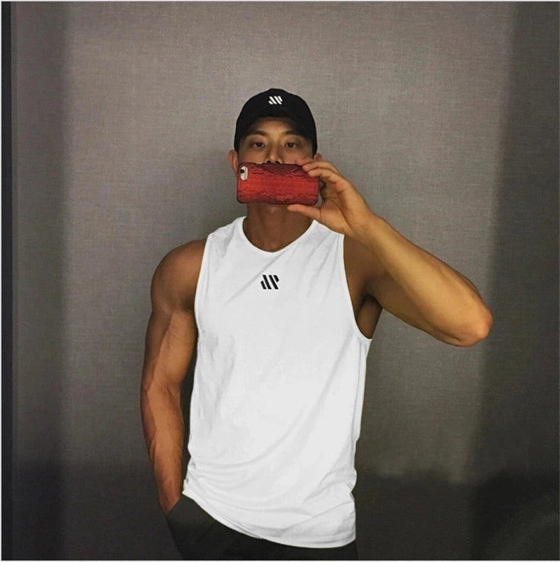 2024 Mens Fitness Gyms Tank Top Men Fitness Sleeveless Shirt Male Mesh Breathable Sports Vest Undershirt Gyms Running Vest Men