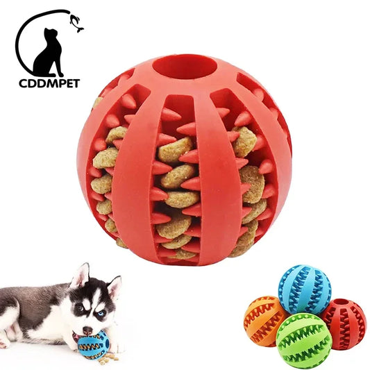 Pelota de juguete para perros pequeños, juguete interactivo elástico para masticar para cachorros, Limpieza de dientes, pelota de comida de goma, accesorios para mascotas