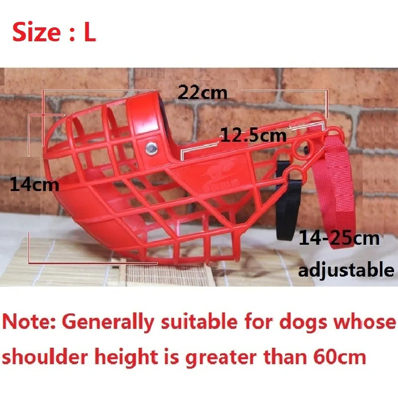 Adjustable Dog Muzzle Plastic Mask Anti-Barking Bite Mouth Cover Greyhound Gree Whippet Basket Muzzles Pet Supplies with S/M/L