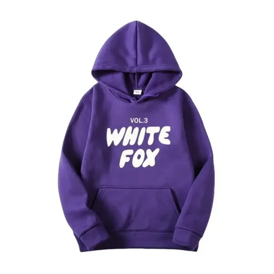 2024 new Autumn and Winter Sweater Men's Women's WHITE FOX Letter Printing Male Female Students Hooded Trendy