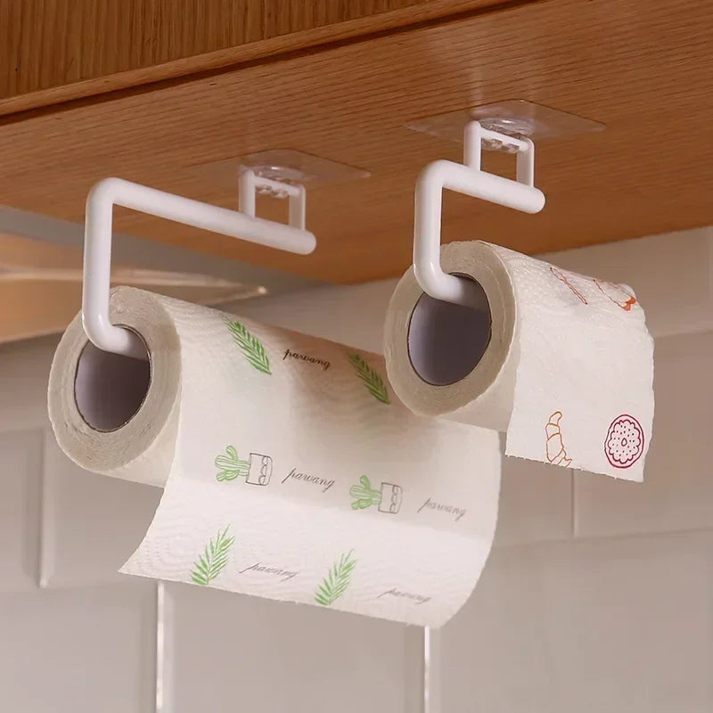 Soporte para pañuelos de cocina, estante de papel, soporte para toallas, rollo de papel para el hogar, estante colgante, organizador de gancho para puerta de armario de baño y cocina