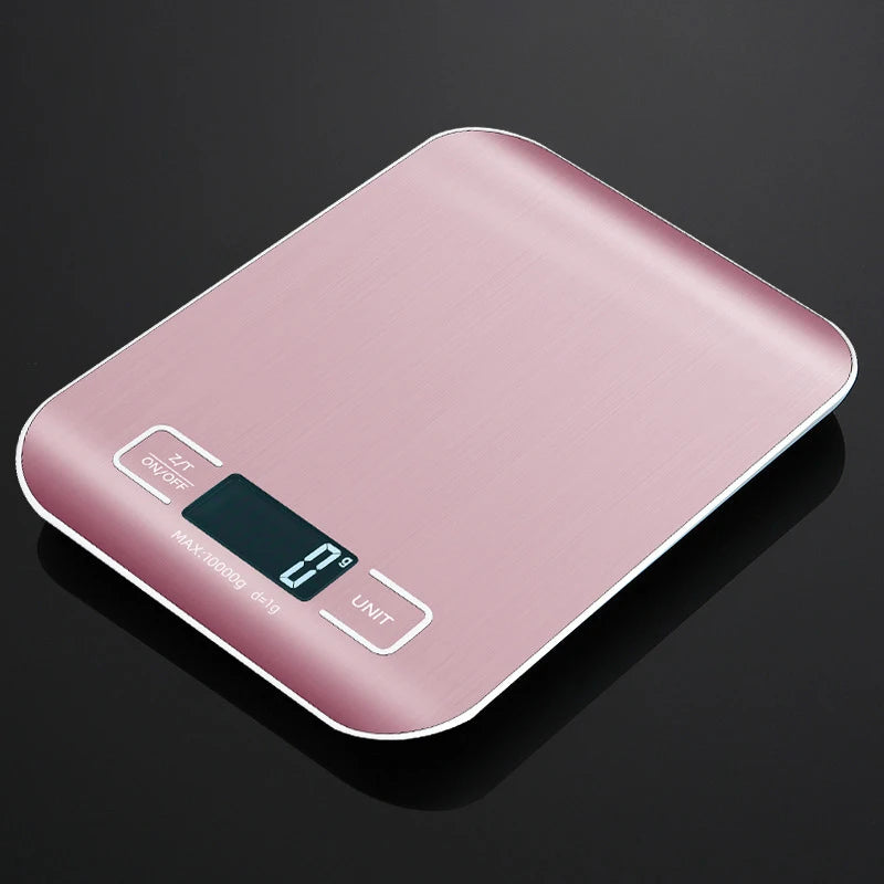 5Kg/10Kg Rechargeable Kitchen Scale LCD Display Stainless Steel Electronic Scales Home Jewelry Food Snacks Weighing Baking Tools