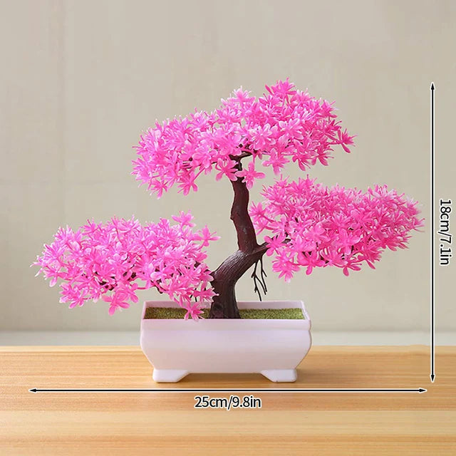 Plantas artificiales de plástico, bonsái, árbol pequeño, maceta de simulación, mesa, adornos en maceta, arreglo de flores para jardín, decoración de mesa para el hogar 