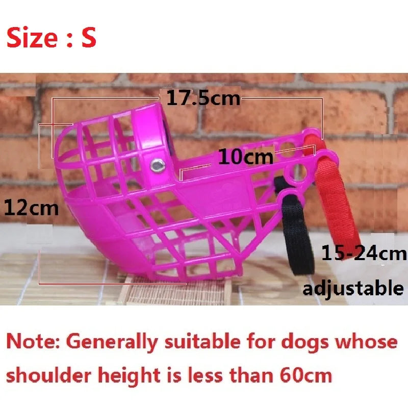 Adjustable Dog Muzzle Plastic Mask Anti-Barking Bite Mouth Cover Greyhound Gree Whippet Basket Muzzles Pet Supplies with S/M/L