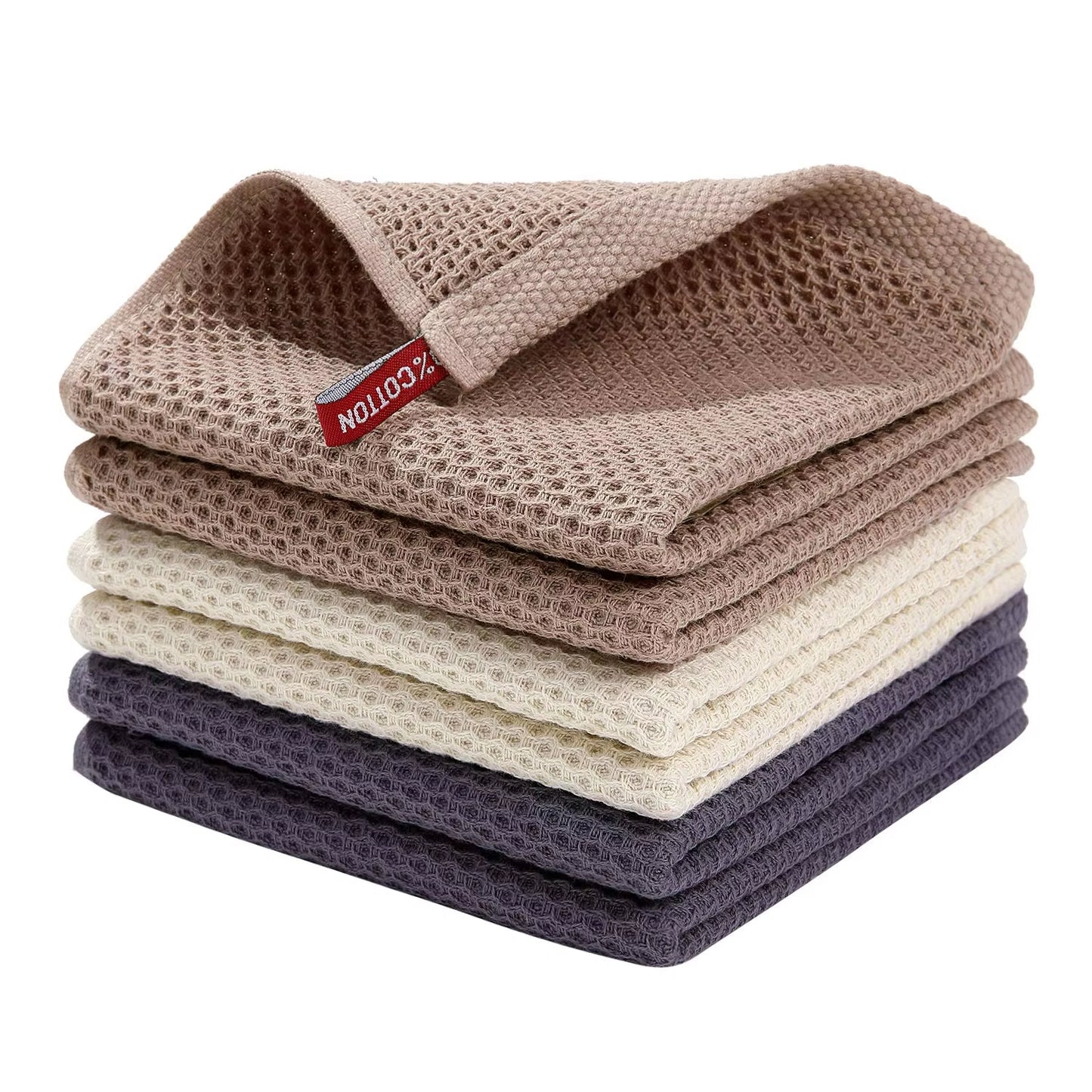 Homaxy Cotton Kitchen Towel Waffle Weave Wash Dishcloth Kitchen Cloths Soft Absorbent Dish Cloth Hand Towels Cleaning Kitchen