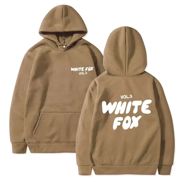 White Fox Men's and Women's hoodie Loose hoodie thick wool letter print 2024