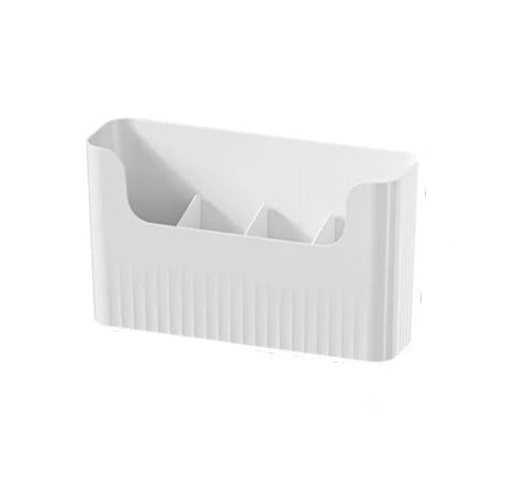 WORTHBUY-organización de almacenamiento de cocina de plástico multifuncional, caja de almacenamiento para gabinete montada en la pared sin perforaciones, accesorios de cocina