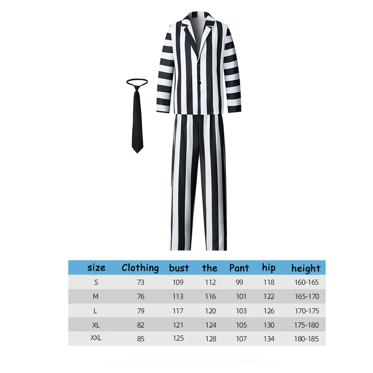 Explosive Hades Master Beetle Juice Beetle Juice 2 Adult Black and White Pattern Role Playing Costume