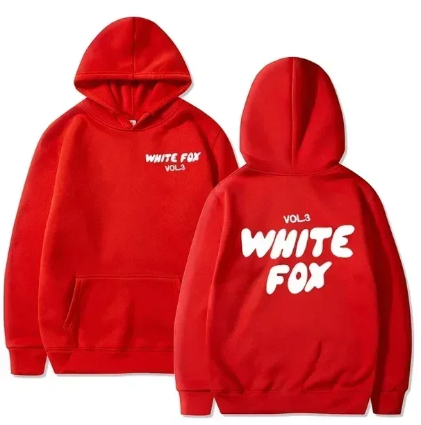 White Fox Men's and Women's hoodie Loose hoodie thick wool letter print 2024