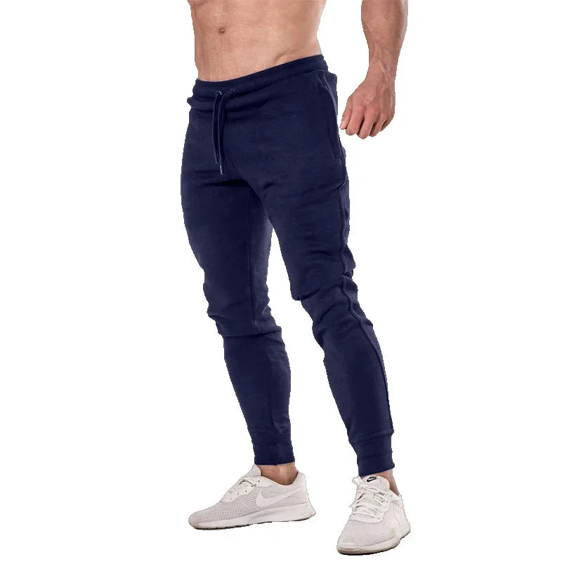 2024 Fashion Men Gyms Pure Color Pants Joggers Fitness Casual Long Pants Men Workout Skinny Sweatpants Jogger Tracksuit Trousers