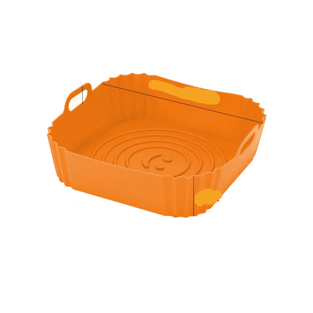 Plateau en Silicone pour friteuse à Air, plateau de cuisson pour four, Pizza, poulet frit, outil de cuisson, doublure réutilisable, panier en Silicone facile à nettoyer