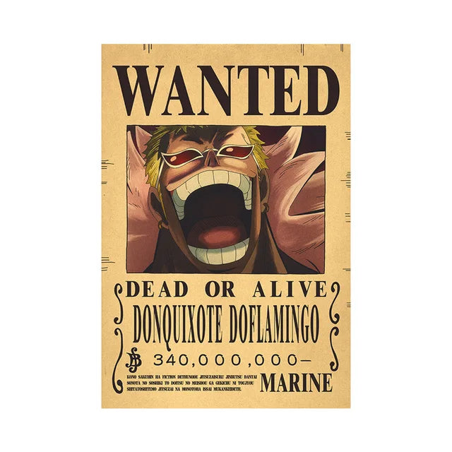 Vintage One Piece Bounty Posters-Luffy & Crew for Wall Decor - 40 options