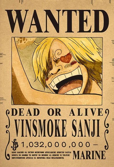 Vintage One Piece Bounty Posters-Luffy &amp; Crew para decoración de pared - 40 opciones 